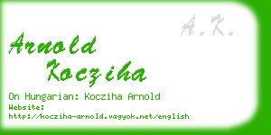 arnold kocziha business card